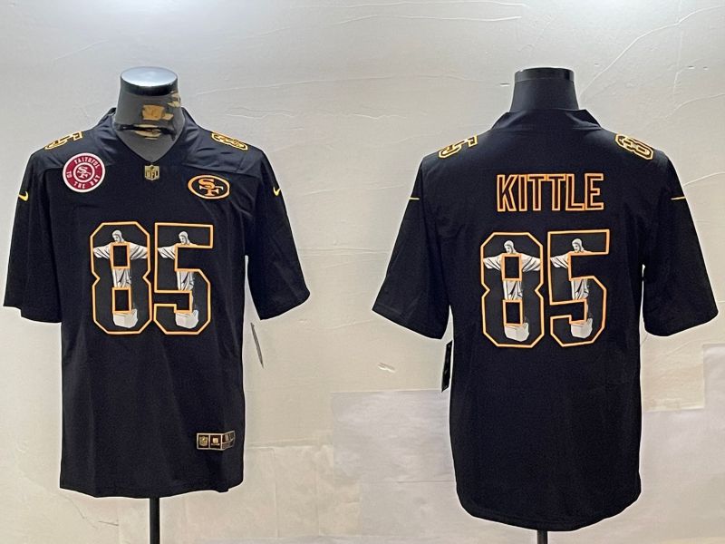 Men San Francisco 49ers #85 Kittle Black Fashion 2024 Nike Limited NFL Jersey style 6